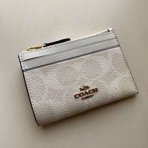 Coach Mini Skinny ID Case in signature white